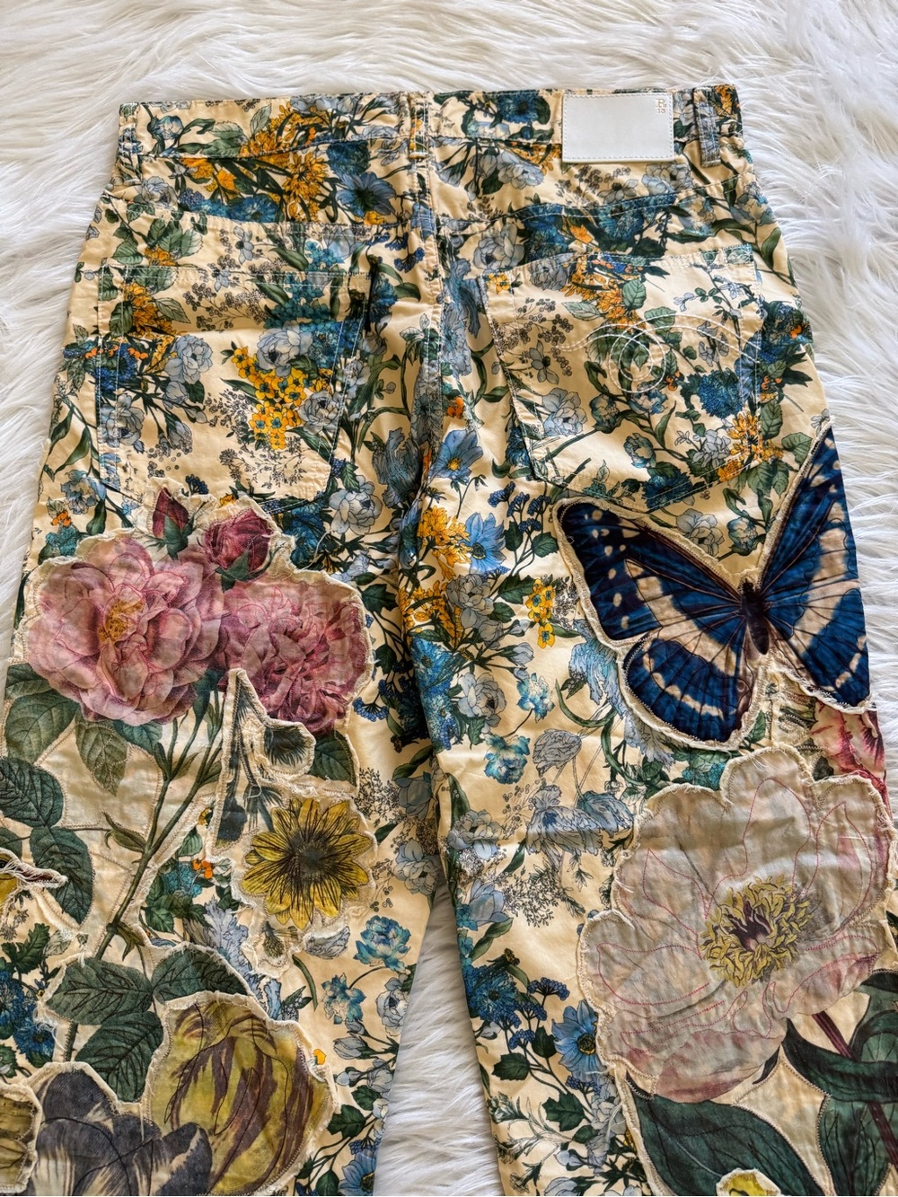 R13 New Boyfriend Pants Floral Embroidered Applique Size 26 - Picture 11 of 11